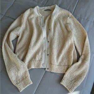 Mango Contrast Edge Cardigan Sz XL EUC